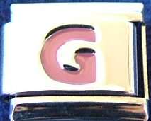 Italian Charms - Fits Nomination - Letters - PINK G